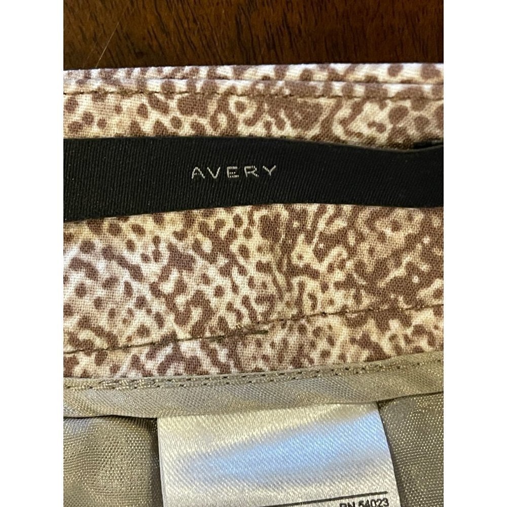 Avery Brown And Ivory Python Snakeskin Print Mid Rise‎ Cropped Pants Size 32 - Picture 9 of 9
